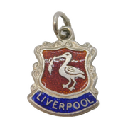 Sterling Silver Enamel Liverpool Charm Pendant Vintage c1970