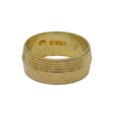 Sterling Silver Gilt Convex Patterned Wedding Band Ring Vintage 1975 Size P
