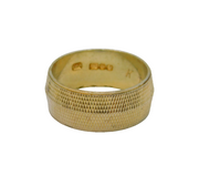 Sterling Silver Gilt Convex Patterned Wedding Band Ring Vintage 1975 Size P