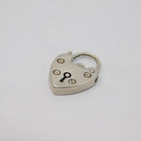 Sterling Silver Heart Lock Clasp Charm Pendant Vintage c1970