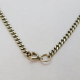 Sterling Silver Lapis Lazuli Heart & Floral Filigree Curb Necklace Modern c1990