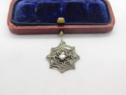 Sterling Silver Spider in her Web Charm Pendant Vintage c1970