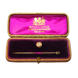 Victorian Boxed 15ct Gold & 0.2ct Diamond Interchangeable Stud & Pin Set Antique