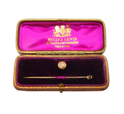 Victorian Boxed 15ct Gold & 0.2ct Diamond Interchangeable Stud & Pin Set Antique