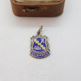 Sterling Silver St Hawes Enamel Travel Shield Charm Pendant Vintage c1970
