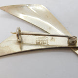 Aksel Holmsen Norwegian Sterling Silver Abstract Wing Form Brooch Vintage