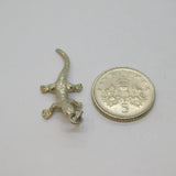 Sterling Silver Iguana Reptile Charm Pendant Vintage c1970