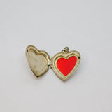 Sterling Silver Art Deco Patterned Heart Double Locket Pendant Antique c1930s