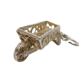 Sterling Silver Wheelbarrow Charm Pendant Vintage c1970s