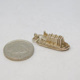 Sterling Silver Barge Boat Charm Pendant Vintage c1970s