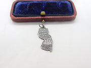 Sterling Silver State of New Jersey USA Charm Pendant Vintage c1970