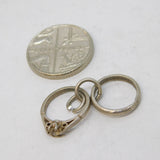 Sterling Silver Engagement & Wedding Ring Charm Pendant Vintage c1970