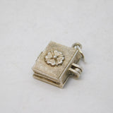Sterling Silver Holy Bible Opening Charm Pendant Vintage c1970
