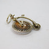 Sterling Silver Nuvo Penny Farthing Bicycle Charm Pendant Vintage c1970