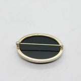Sterling Silver Victorian Style Black Agate Oval Brooch Vintage 1987 Edinburgh