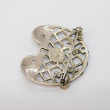 Mexican Style Sterling Silver Knot Pattern Dress Brooch Vintage c1970s
