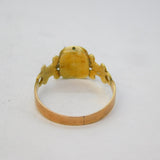 Georgian 15ct Yellow Gold & Malachite Set Dress Ring Antique c1790s