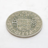 New Zealand George VI Half Crown Coin Antique 1947 Fine Condition