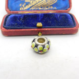 Sterling Silver and Coloured Black Glass Bead Charm Pendant Vintage c1970