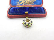 Sterling Silver and Coloured Black Glass Bead Charm Pendant Vintage c1970