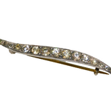 .900 Silver Graduating Paste Set Art Deco Curve Brooch Antique c1930