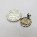 Sterling Silver Saint Michel Charm Pendant Vintage c1970s