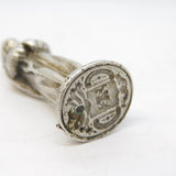 Victorian Cast Sterling Silver Monk Form Intaglio Seal Stamp Antique c1890