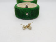 9ct Yellow Gold & Paste Set Stud Earrings Vintage c1970