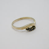 Sterling Silver 5 Sapphire Set Split Band Dress Ring Vintage c1970 Size O
