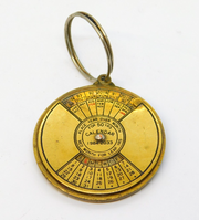Brass 'For 50 Years' 1984-2033 Adjustable Miniature Calender Fob Vintage