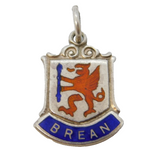Sterling Silver Brean Enamel Shield Charm Pendant Vintage c1970