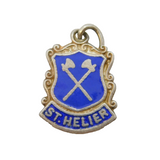 Sterling Silver Enamel St Helier Charm Pendant Vintage c1970s