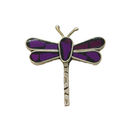 Mexican Style Sterling Silver & Resin Set Dragonfly Brooch Pin Vintage