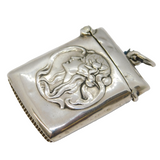 Edwardian Art Nouveau Sterling Silver Fairy Pattern Vesta Case Antique 1905