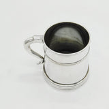 Victorian Silver Plated Glass Bottom Half-Pint Tankard Mug Antique c1880