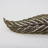 Shipton & Co Scottish Sterling Silver & Marcasite Fern Leaf Brooch Antique