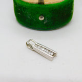 9ct White Gold & Paste Set Modernist Drop Pendant Vintage c1980
