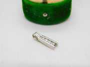 9ct White Gold & Paste Set Modernist Drop Pendant Vintage c1980