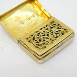 George IV Sterling Silver Gilt Vinaigrette Antique 1827 Birmingham