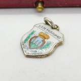 800 Silver & Enamel San Marino Travel Shield Charm Pendant Vintage c1970
