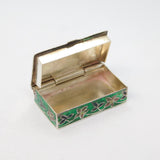 20th Century Sterling Silver & Colourful Enamel Pill Box Antique c1940s