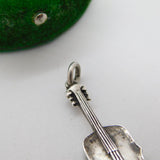 Sterling Silver Violin Form Drop Pendant Antique c1920 Art Deco
