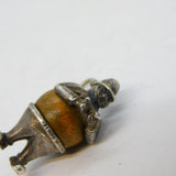 Sterling Silver & Wooden 'Touch Wud' Policeman Charm Pendant Vintage