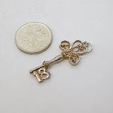 Sterling Silver 18th Birthday Key Charm Pendant Vintage c1970s