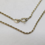 Sterling Silver Cable Link Chain Necklace Vintage c1970 18" Length