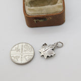 Sterling Silver Maple Leaf Charm Pendant Vintage c1970
