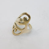 Sterling Silver Open Swirls Studio Band Statement Ring Vintage c1990 Size P