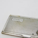 Silver Plated Engine Turned Enamel London Stamp Case Antique c1920