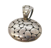 Sterling Silver Pebble Style Drop Charm Pendant Vintage c1970s