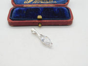Sterling Silver Diamond Paste Drop Charm Pendant Vintage c1970